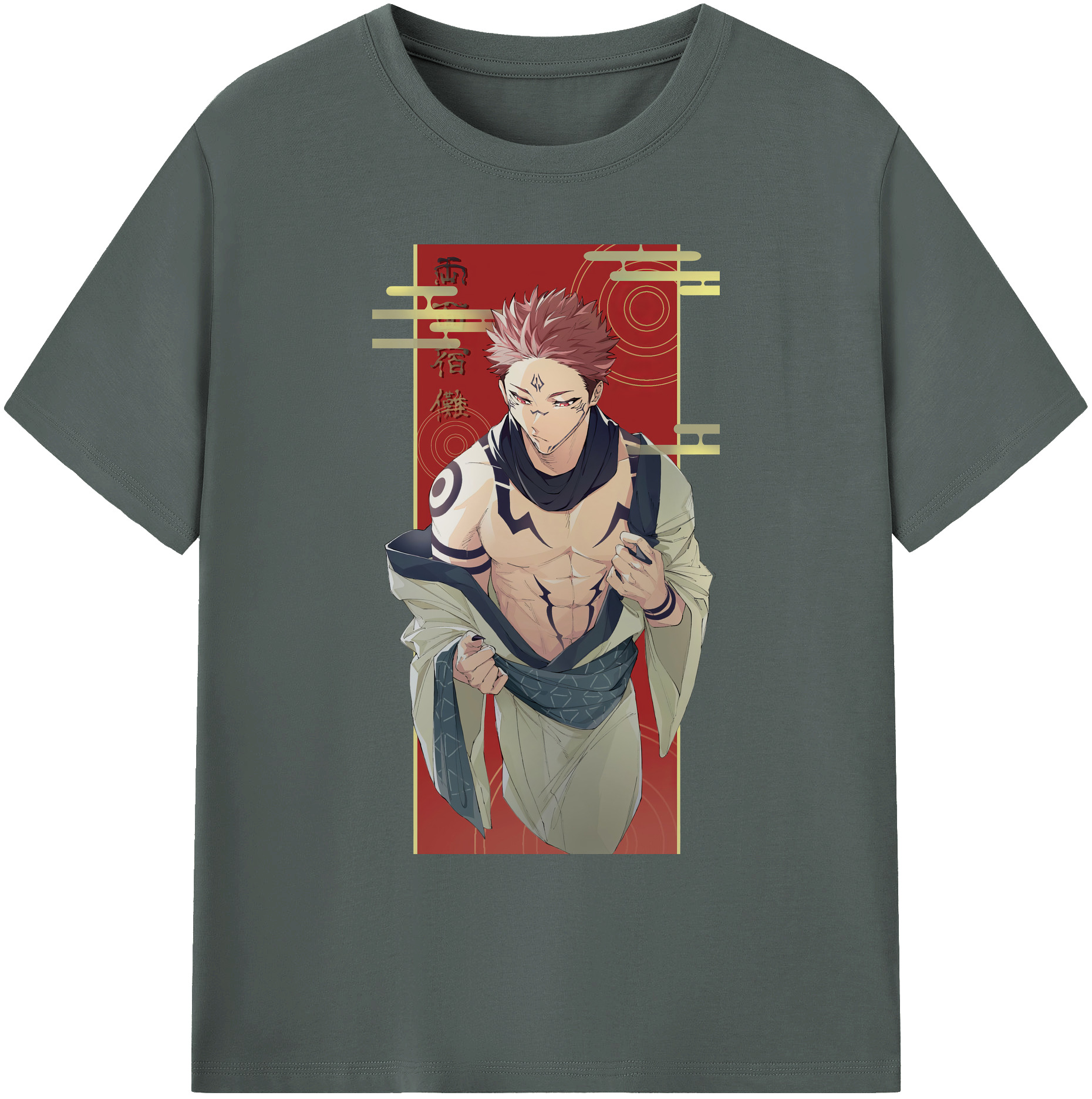 （画像用） 呪術廻戦 Jujutsu Kaisen 綿100％ メンズ半袖Tシャツ｜肌触りやわらか＆通気性